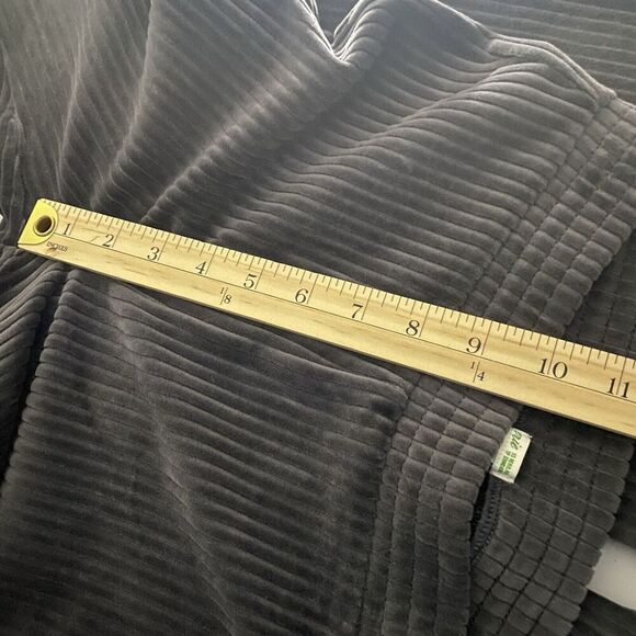 AERIE NWT Velour High Rise Ribbed Flare Charcoal Gray Pants XS - Picture 5 of 7